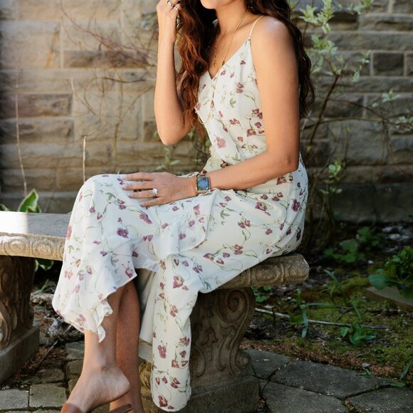 RW&CO Sleeveless Midi Cocktail Dress with Ruffles - Picture 1 of 14